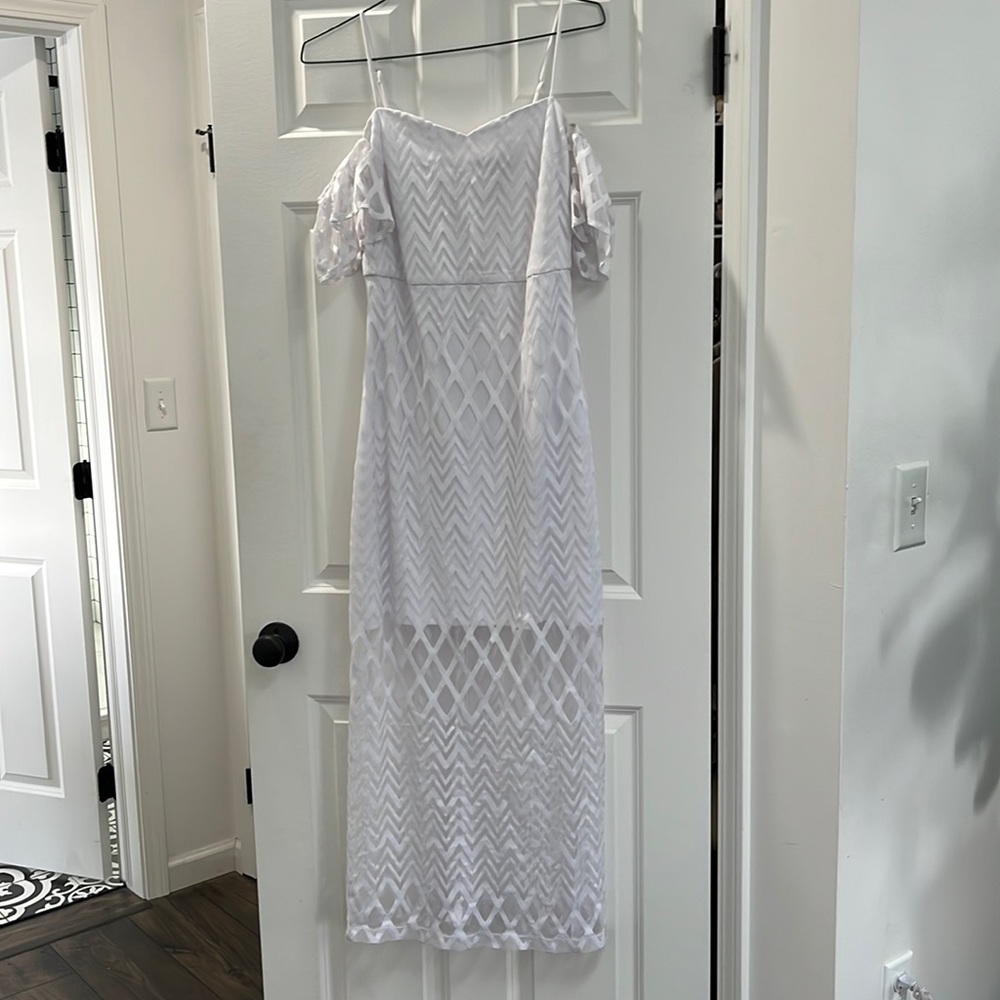 Off the shoulder white guess dress